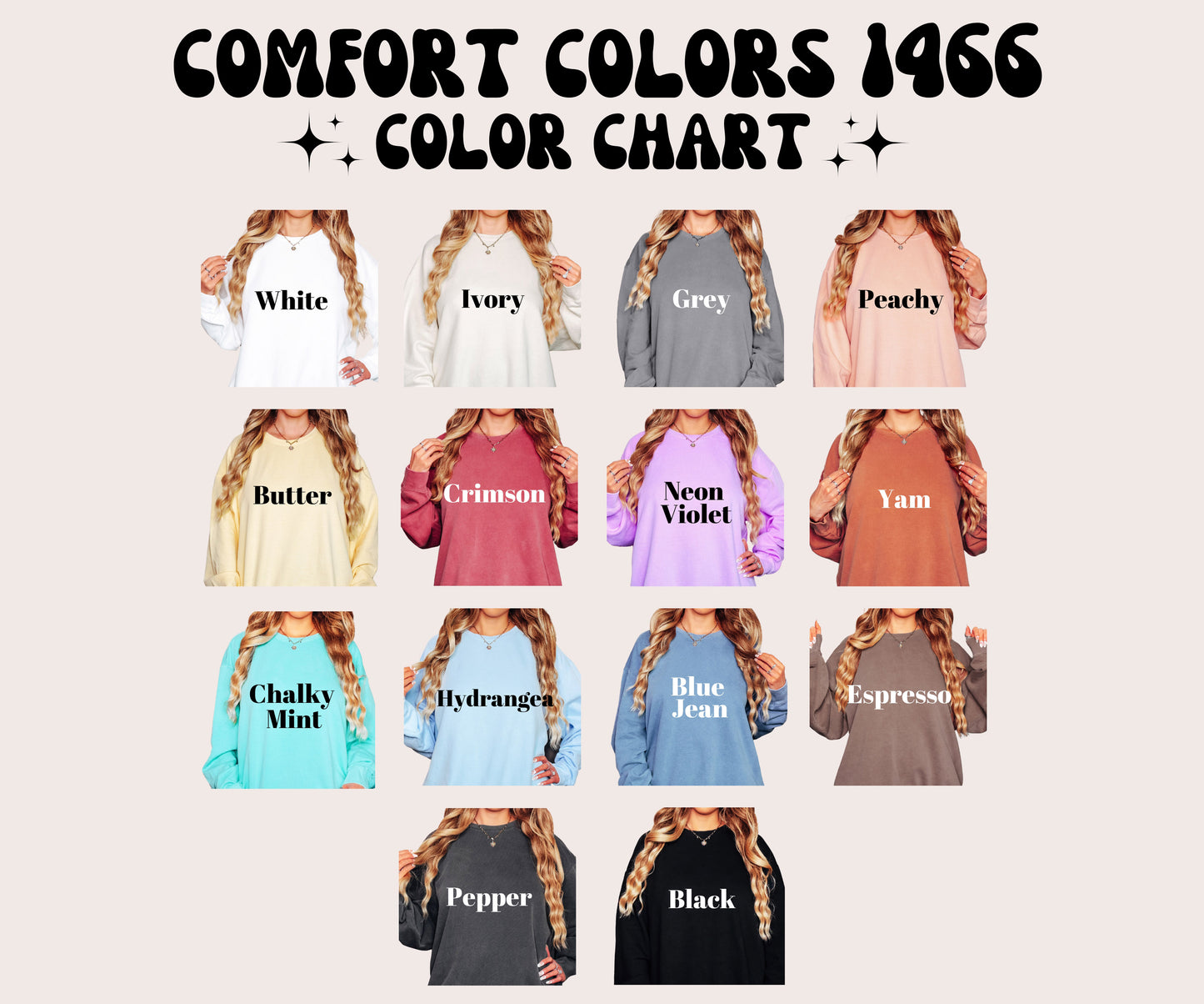 Blank Comfort Colors Garment-Dyed Lightweight Fleece Crew 1466