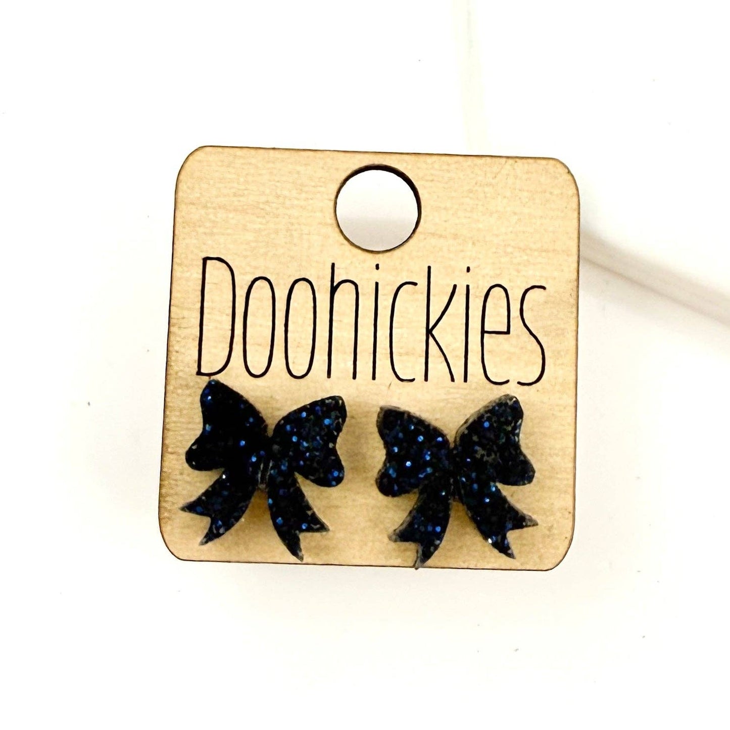Glitter Bow Stud Earrings | Custom School Color Bow Earrings | 10 Color Options
