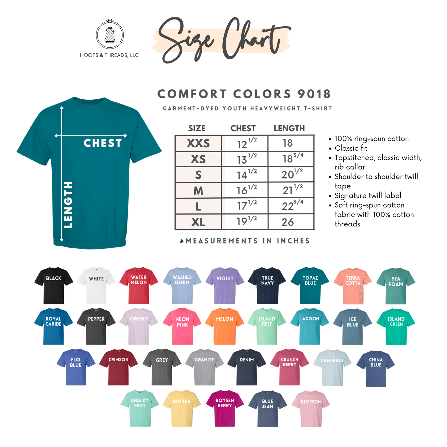 Blank Comfort Colors® Youth Heavyweight Tee – 9018