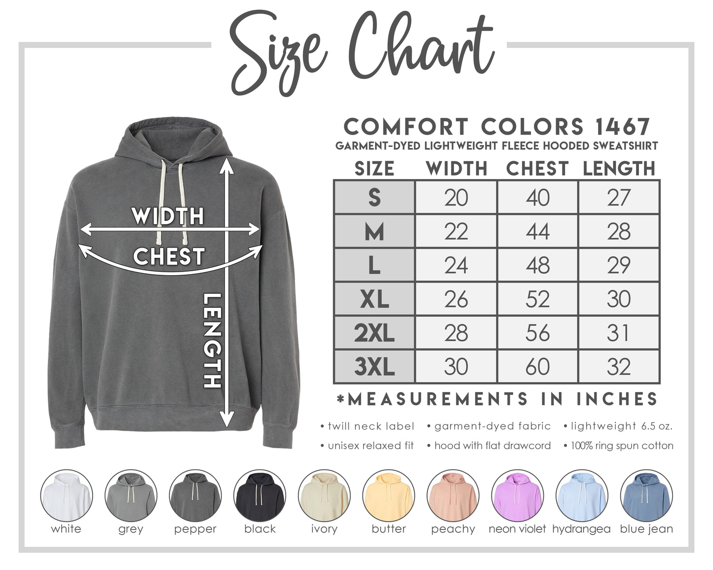 Blank Comfort Colors® Lightweight Fleece Hoodie 1467
