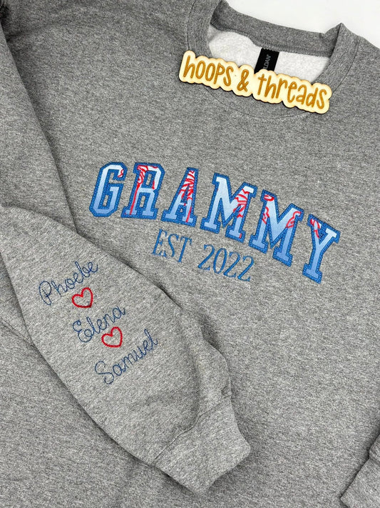 Custom "Mama" Appliqué Sweatshirt Using Baby Clothes – Gildan Unisex Heavy Blend™ Crewneck