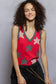 V-neck Sleeveless Front Star Patches Solid Basic Top SALE