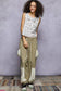 Boho Crochet Ribbon Motif Scalloped Trim Sleeveless Top