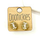 School Spirit Glitter Football Studs - Custom Spirit Earrings - 9 Color Options