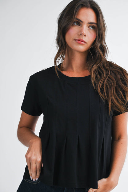 8613HK Pleated Swing Tee Top