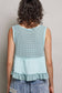 Sleeveless contrast thermal cropped babydoll top SALE