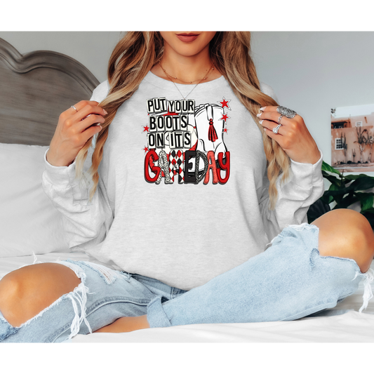 Magic Belles “Put Your Boots On, It’s Gameday” ! Gildan Unisex Ultra Cotton® Long Sleeve T-Shirt – 2400