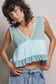 Sleeveless contrast thermal cropped babydoll top SALE