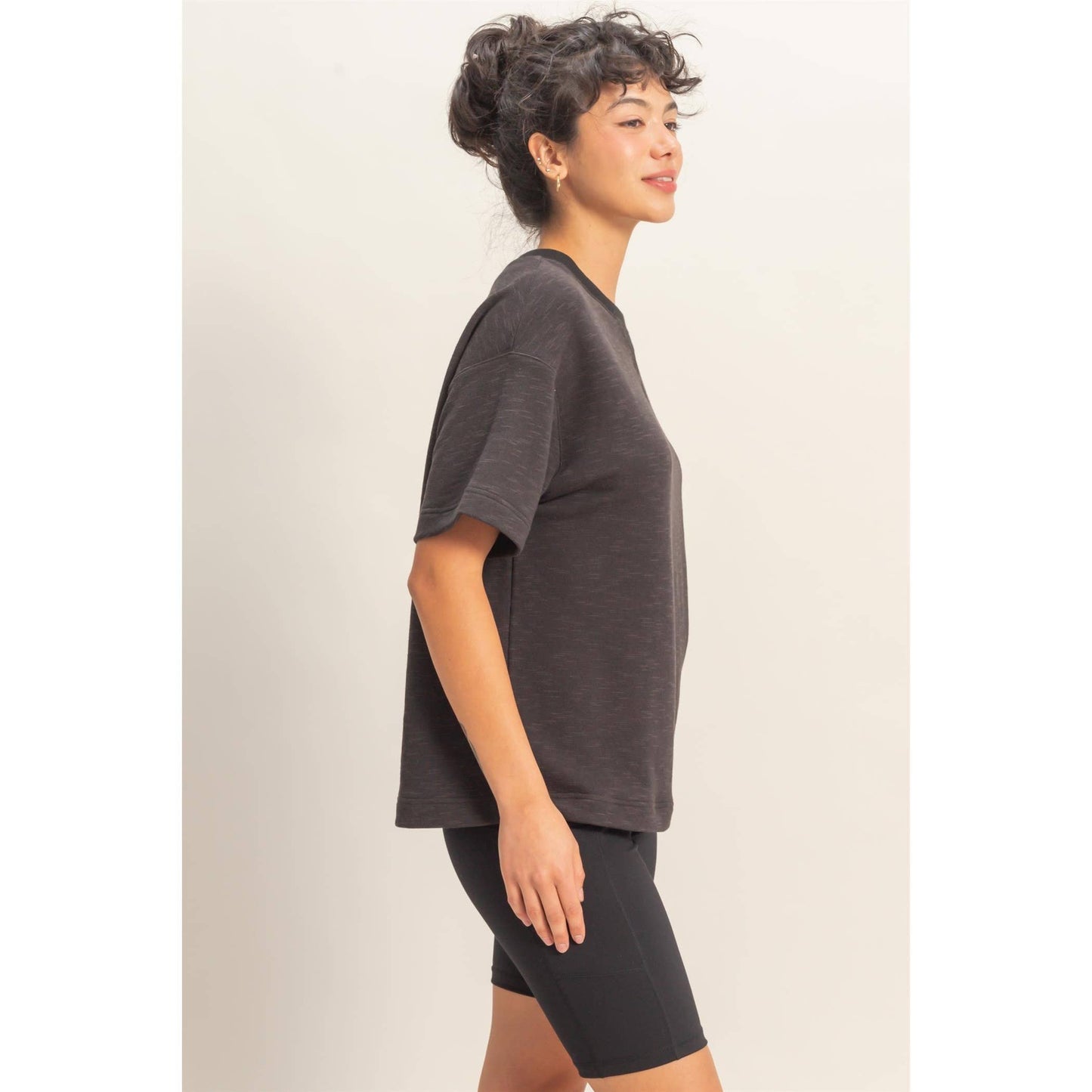 Crew Neck Short Sleeve Top