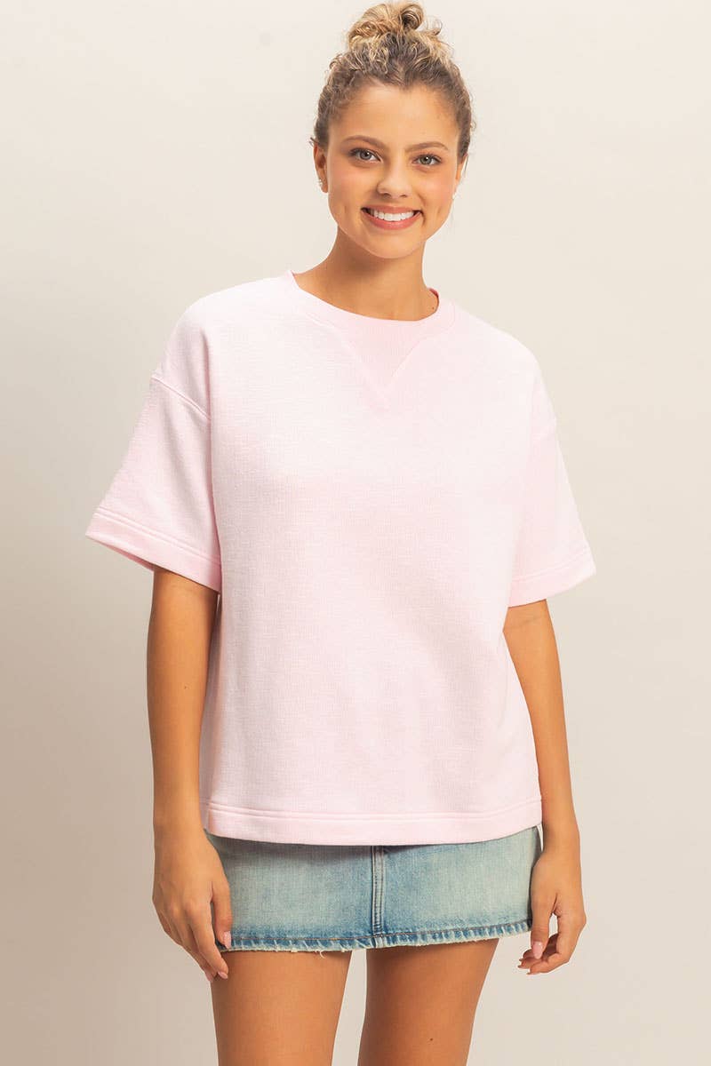 Crew Neck Short Sleeve Top
