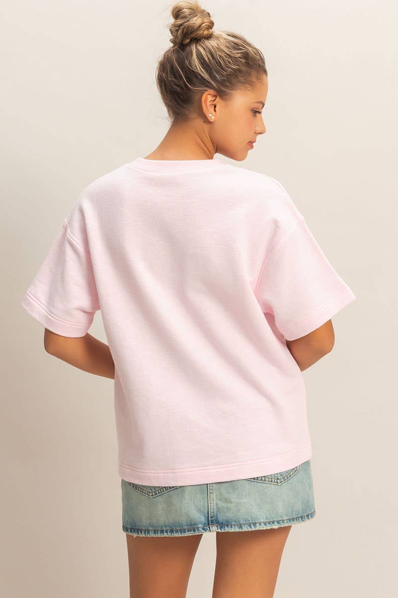Crew Neck Short Sleeve Top