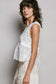 Boho Crochet Ribbon Motif Scalloped Trim Sleeveless Top
