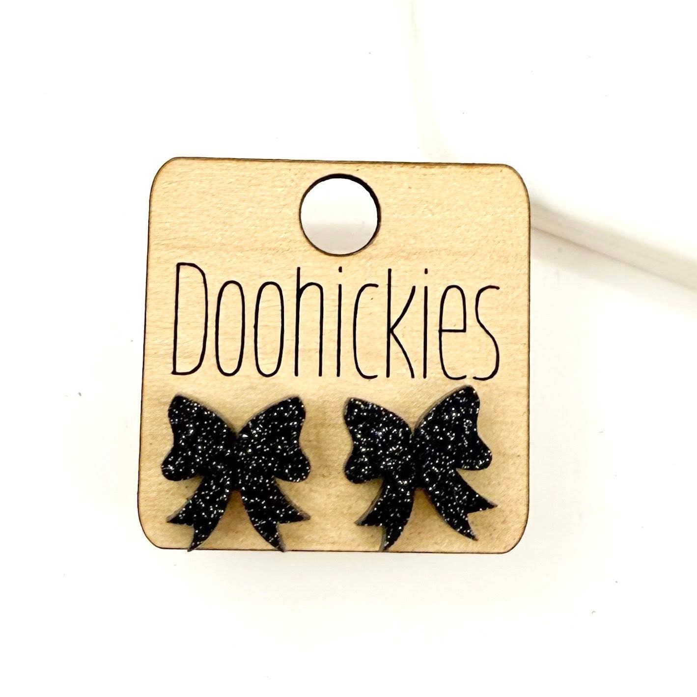 Glitter Bow Stud Earrings | Custom School Color Bow Earrings | 10 Color Options
