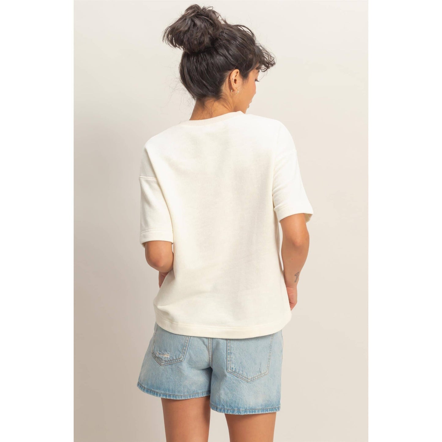 Crew Neck Short Sleeve Top