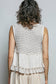Sleeveless contrast thermal cropped babydoll top SALE