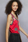 V-neck Sleeveless Front Star Patches Solid Basic Top SALE