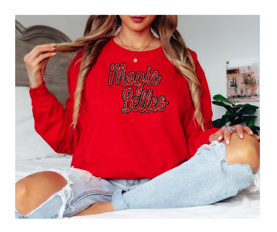 Magic Belles Black Outline Sequins! Gildan Unisex Ultra Cotton® Long Sleeve T-Shirt – 2400