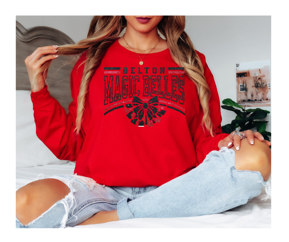 Magic Belles Glitter Bow! Gildan Unisex Ultra Cotton® Long Sleeve T-Shirt – 2400