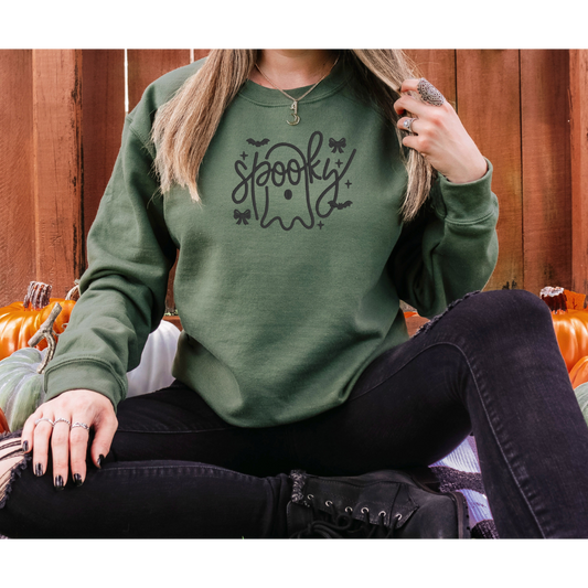 Embroidered “Spooky” Ghost Sweatshirt