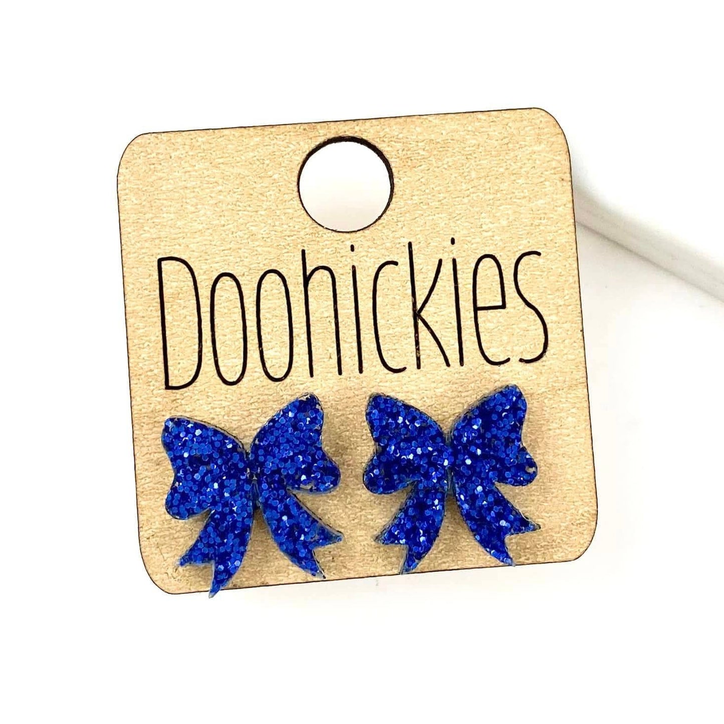 Glitter Bow Stud Earrings | Custom School Color Bow Earrings | 10 Color Options