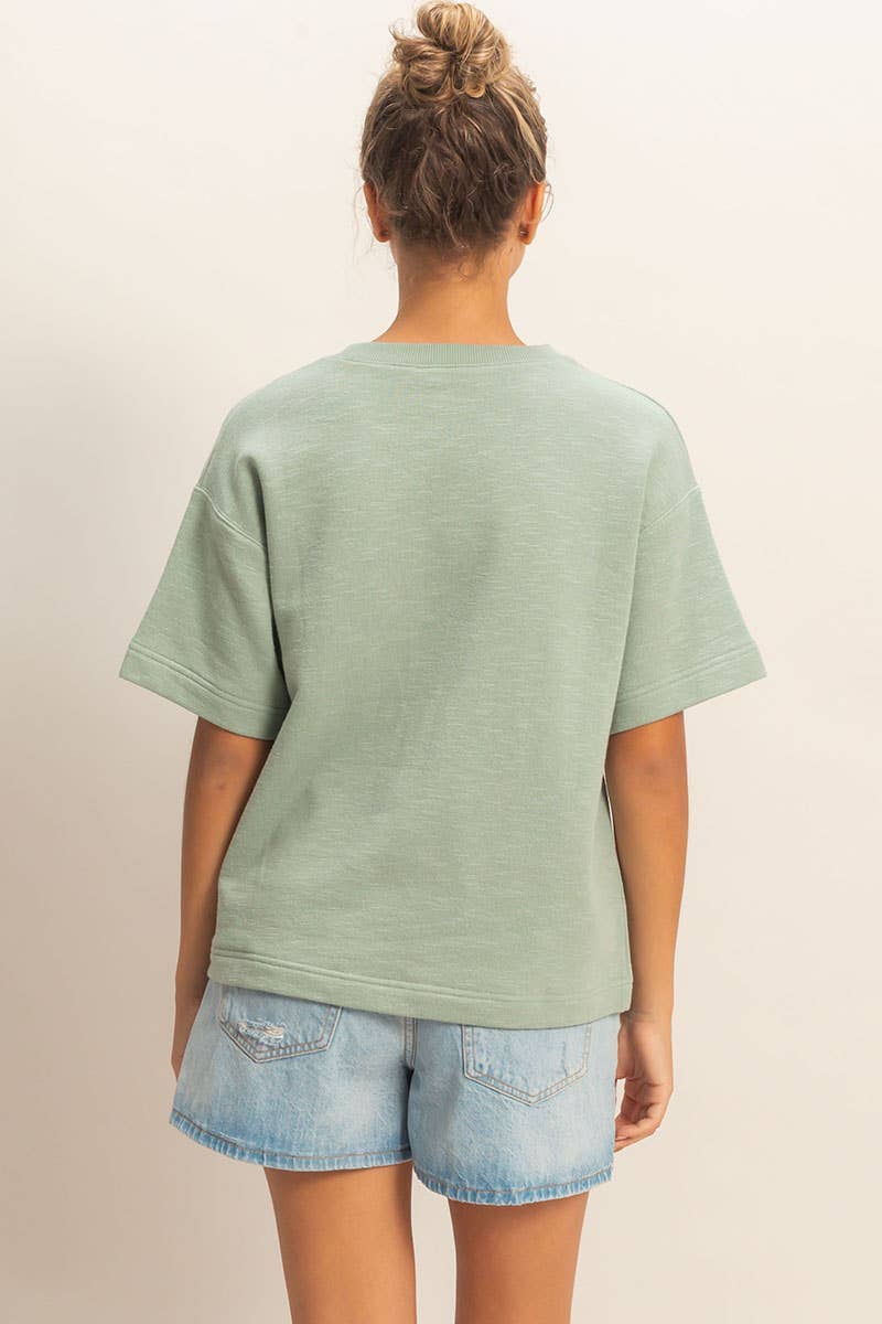 Crew Neck Short Sleeve Top