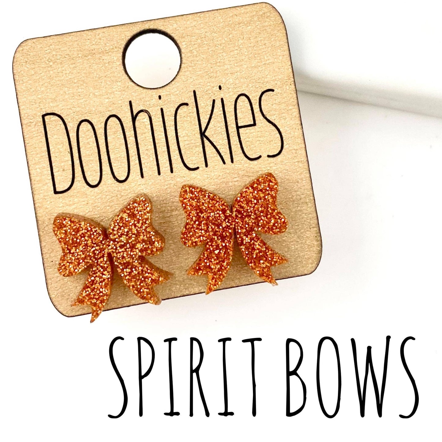 Glitter Bow Stud Earrings | Custom School Color Bow Earrings | 10 Color Options