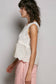 Boho Crochet Ribbon Motif Scalloped Trim Sleeveless Top