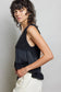 Sleeveless contrast thermal cropped babydoll top SALE