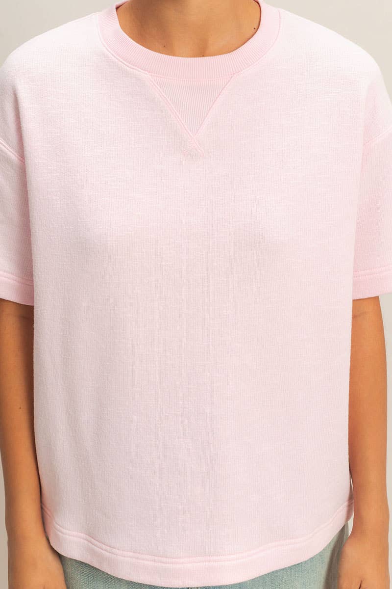 Crew Neck Short Sleeve Top