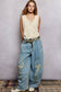 V-neck Sleeveless Front Star Patches Solid Basic Top SALE