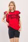 Ruffle Sleeve Varsity Gameday Knit Top