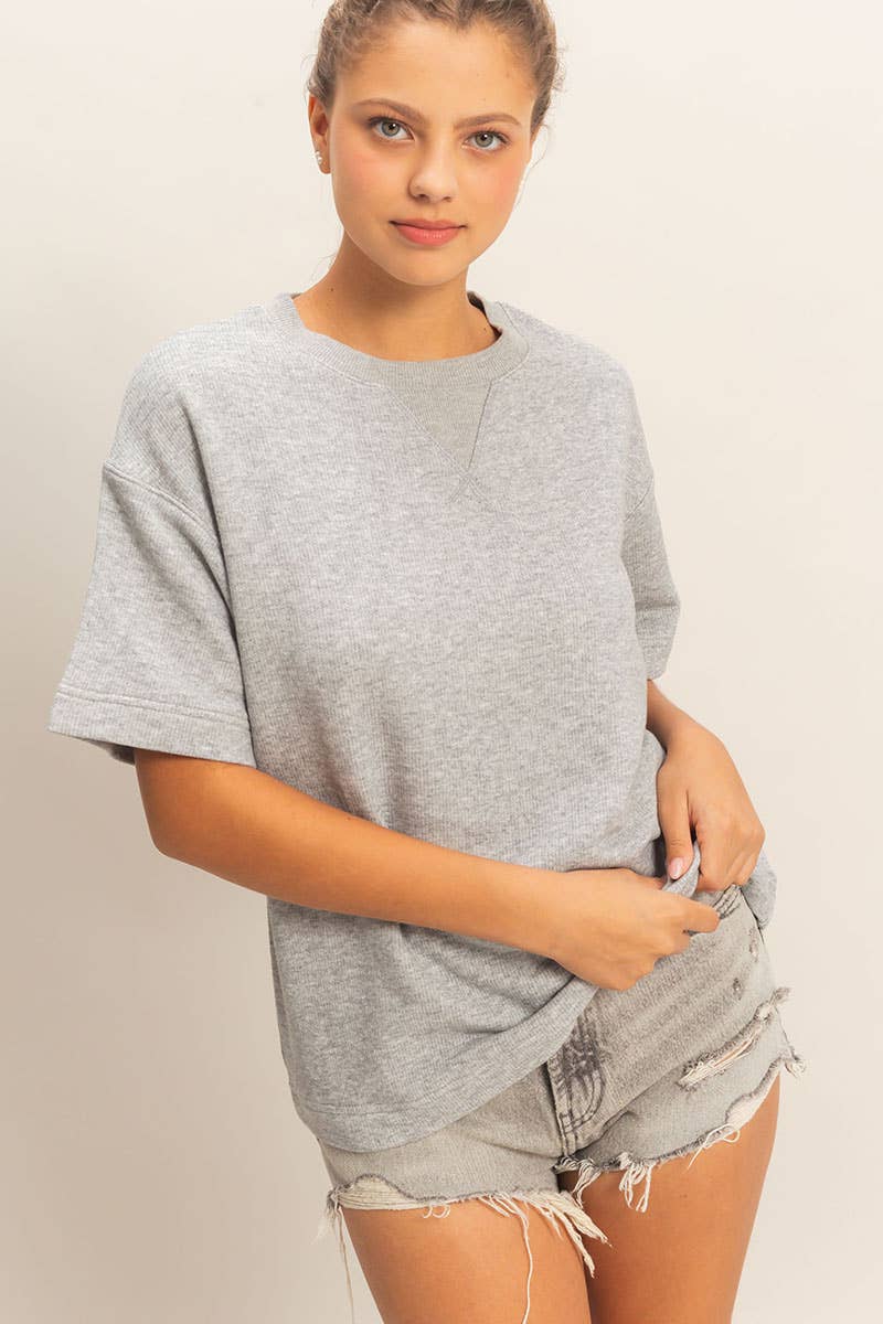 Crew Neck Short Sleeve Top