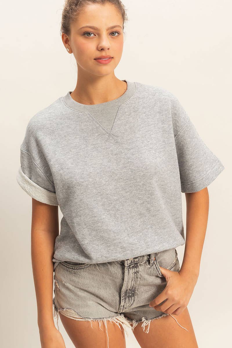 Crew Neck Short Sleeve Top