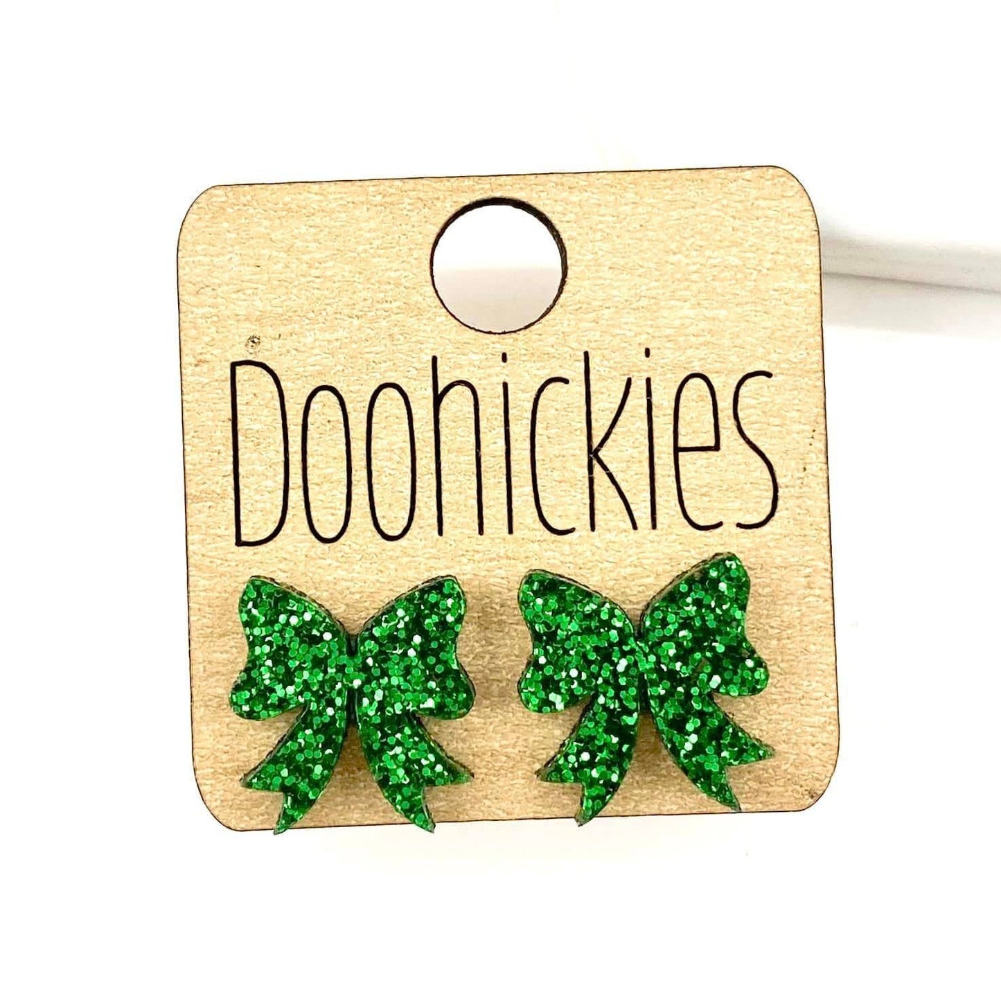 Glitter Bow Stud Earrings | Custom School Color Bow Earrings | 10 Color Options