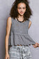 Boho Crochet Ribbon Motif Scalloped Trim Sleeveless Top