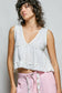 Sleeveless contrast thermal cropped babydoll top SALE