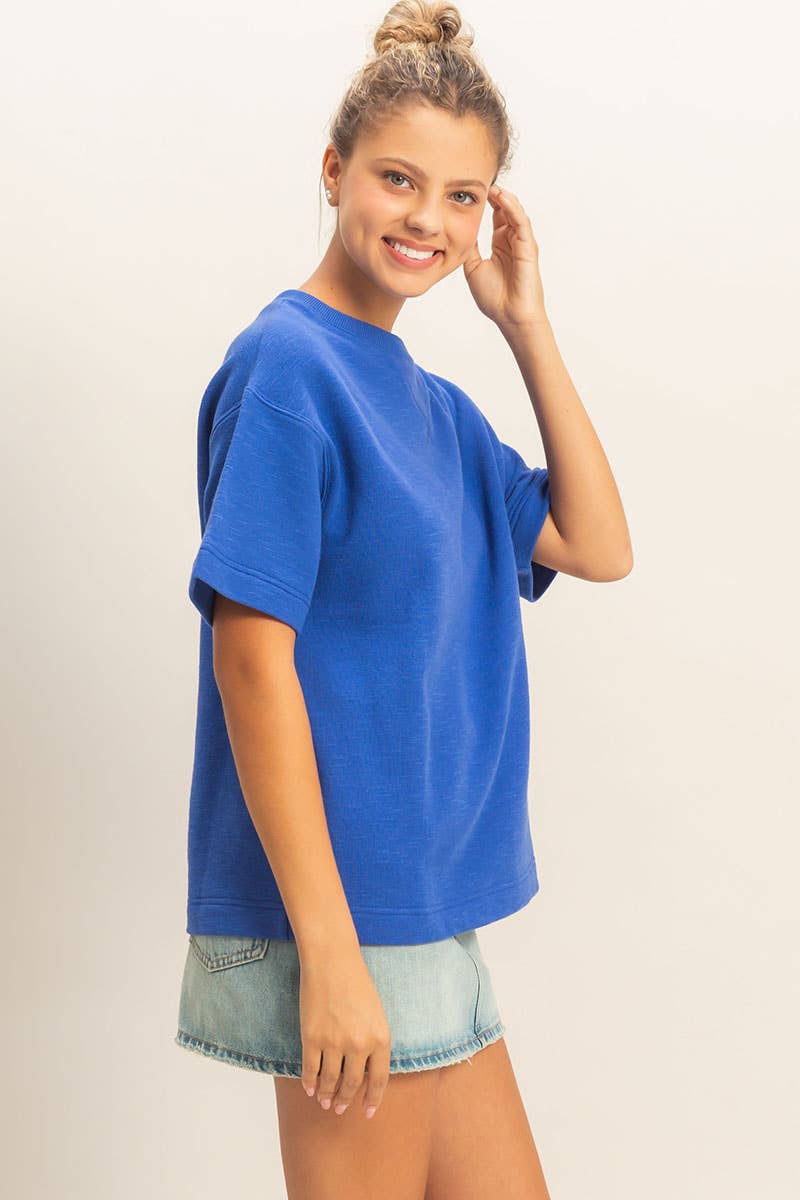 Crew Neck Short Sleeve Top