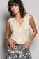 V-neck Sleeveless Front Star Patches Solid Basic Top SALE