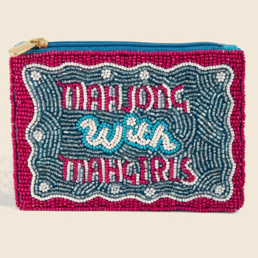 Mahjong With Mahgirls Seed Beaded Coin Purse
