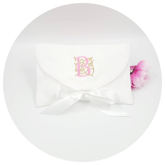 White Cotton Pique Envelope Bag