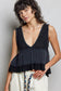 Sleeveless contrast thermal cropped babydoll top SALE