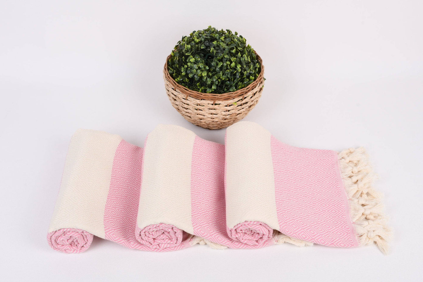 Turkish Beach Towel Personalized, Elegant Light Pink Towel