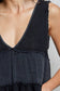 Sleeveless contrast thermal cropped babydoll top SALE