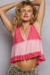 Sleeveless contrast thermal cropped babydoll top SALE