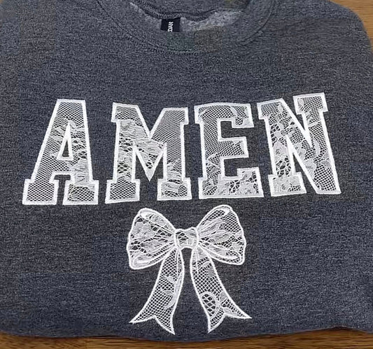 AMEN Lace Bow Sweatshirt