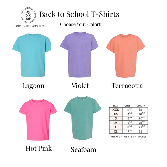 Comfort Colors Kids Back-to-School Grade Shirts – Pre-K to Fifth Grade