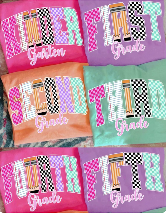 Comfort Colors Kids Back-to-School Grade Shirts – Pre-K to Fifth Grade