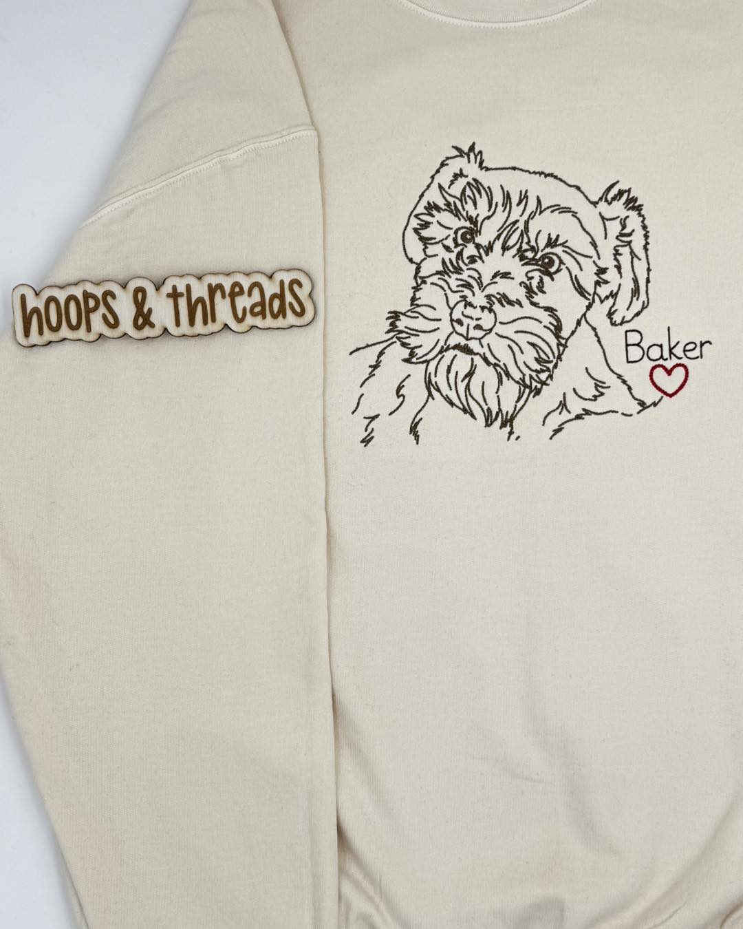 Custom Pet Portrait Embroidered Sweatshirt