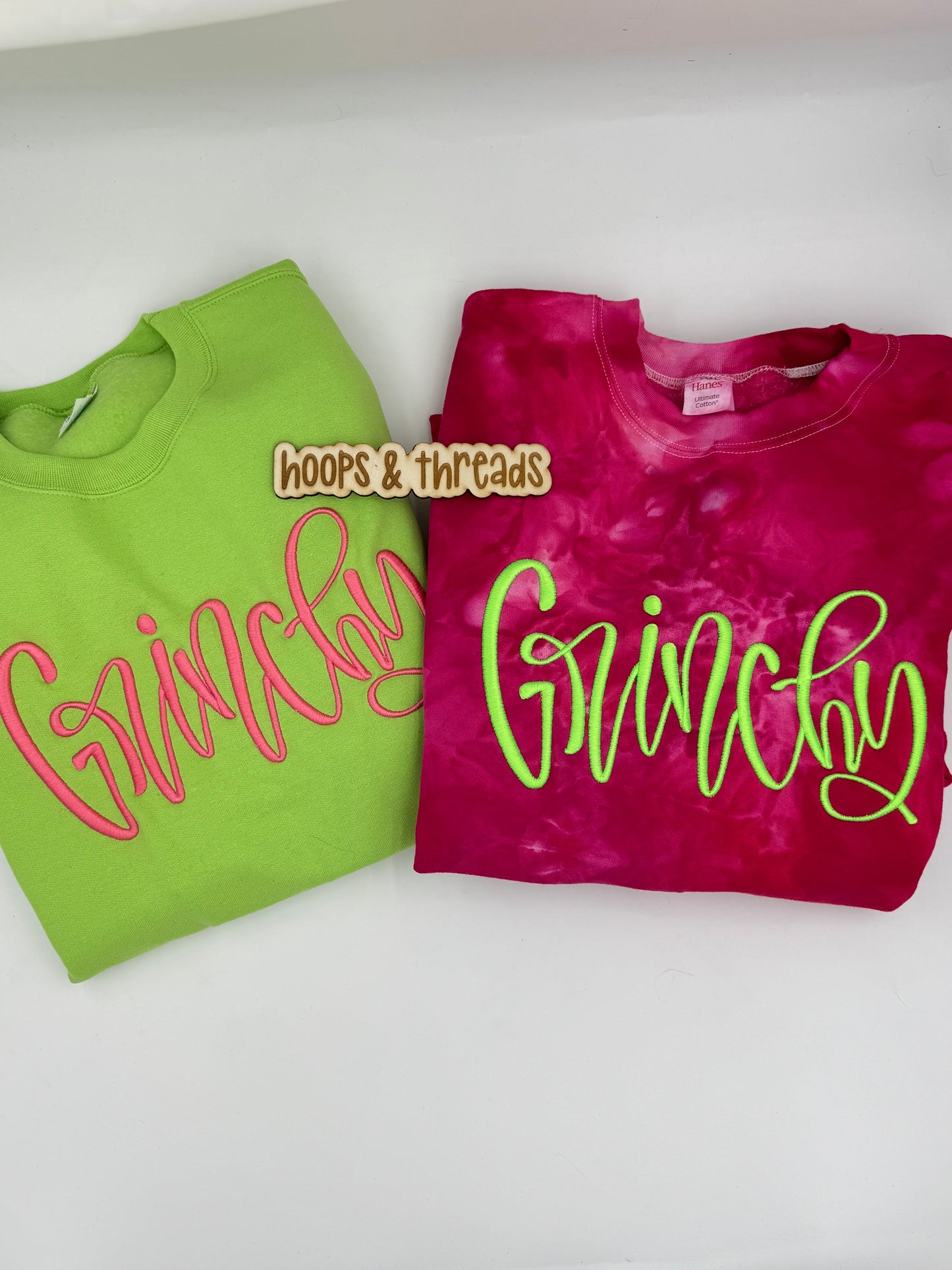 Grinchy Puff Embroidery Sweatshirt