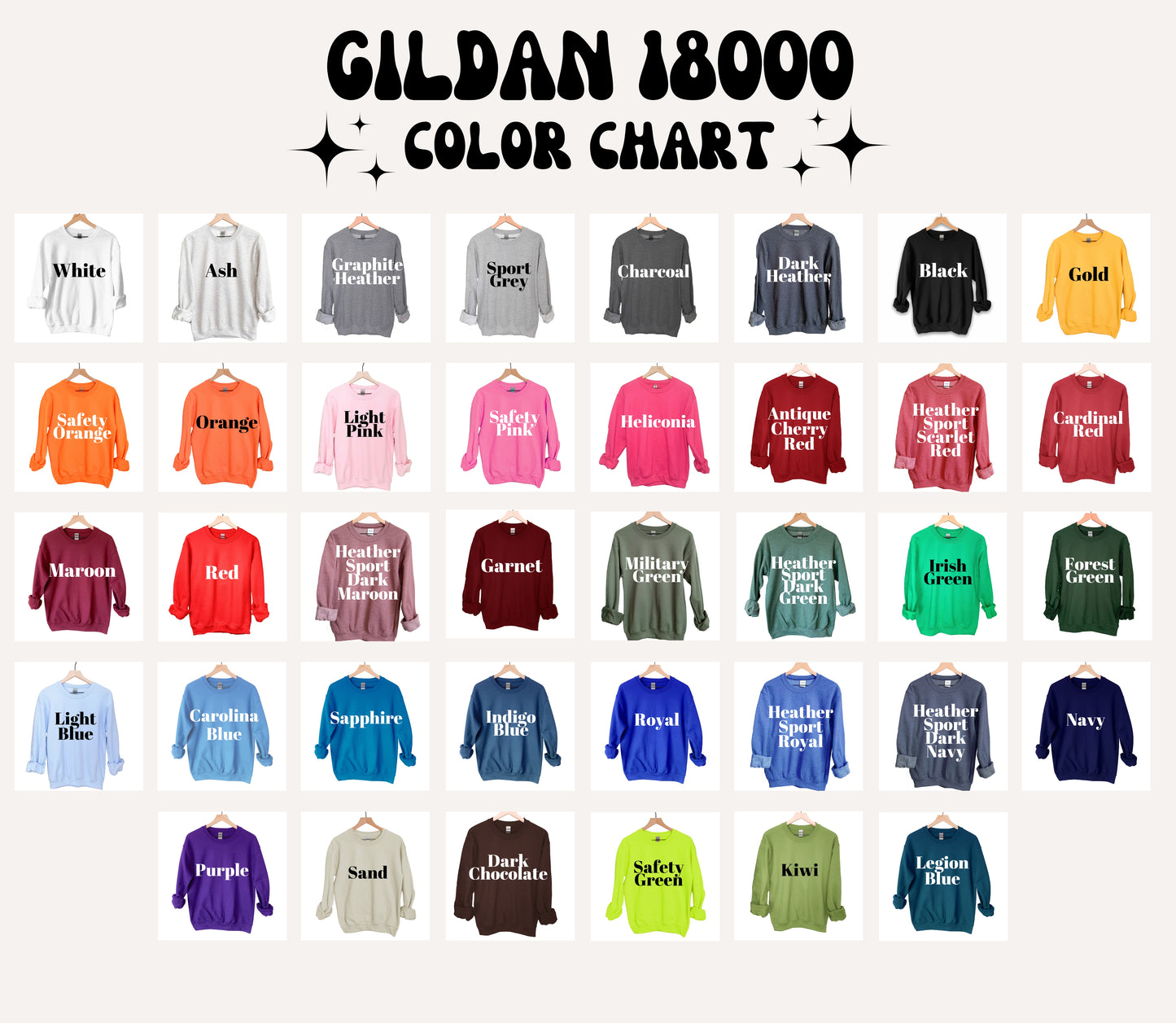 Blank Gildan Unisex Heavy Blend™ Crewneck Sweatshirt - 18000